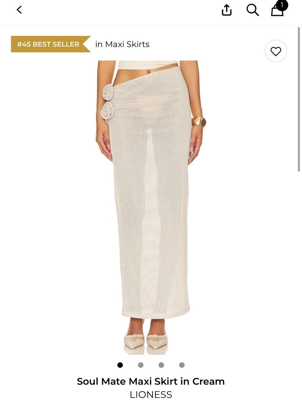 NEW Revolve Lioness Beach Cover Up Maxi Skirt in Cream